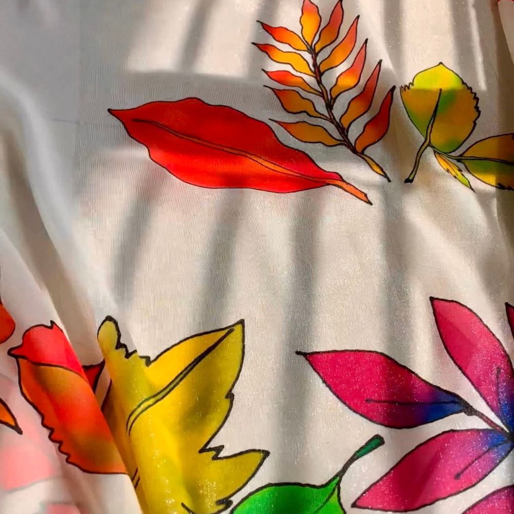 Haindpainted Flower print Saree