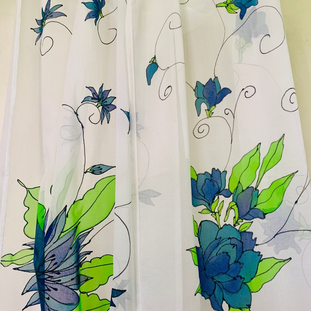 Haindpainted Flower print Saree